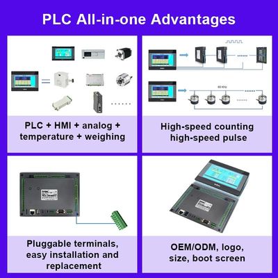 Coolmay EX3G-80 All in One PLC HMI All in One 10 inch Compatible FX3G FX3U FX3S GX Works2 AI AO Com Port DIY Support MODBUS RTU for industrial application
