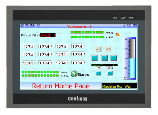 QM3G-100FH-24MR-485P شاشة لمس HMI مقاس 10 بوصة PLC الكل في واحد 30DI 30DO بروتوكول Modbus RTU وحدة تحكم منطقية قابلة للبرمجة